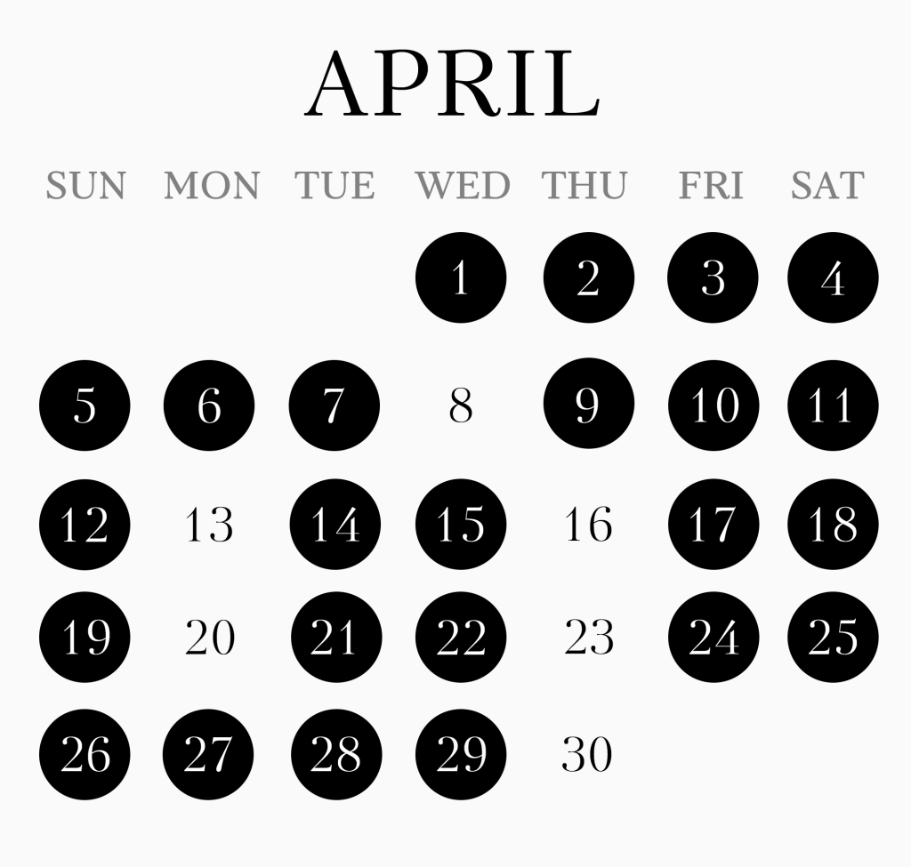 4月カレンダー六本木院